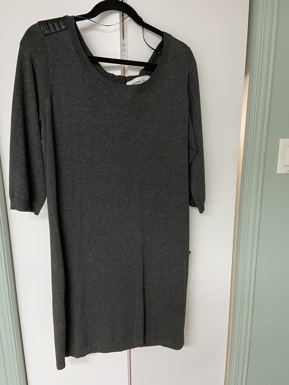 Vero Moda Charcoal Gray Long Sleeve Shift Dress